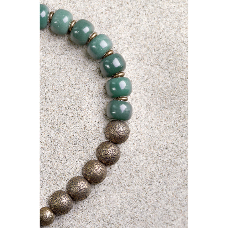 Buddha Stones Tibetan Cyan Bodhi Seed Copper Success Bracelet