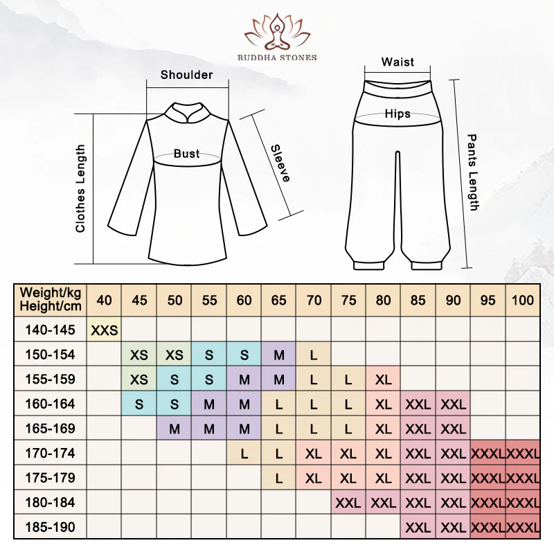 Simple Pattern Meditation Prayer Spiritual Zen Tai Chi Qigong Practice Unisex Clothing Set (Extra 30% Off | USE CODE: FS30)