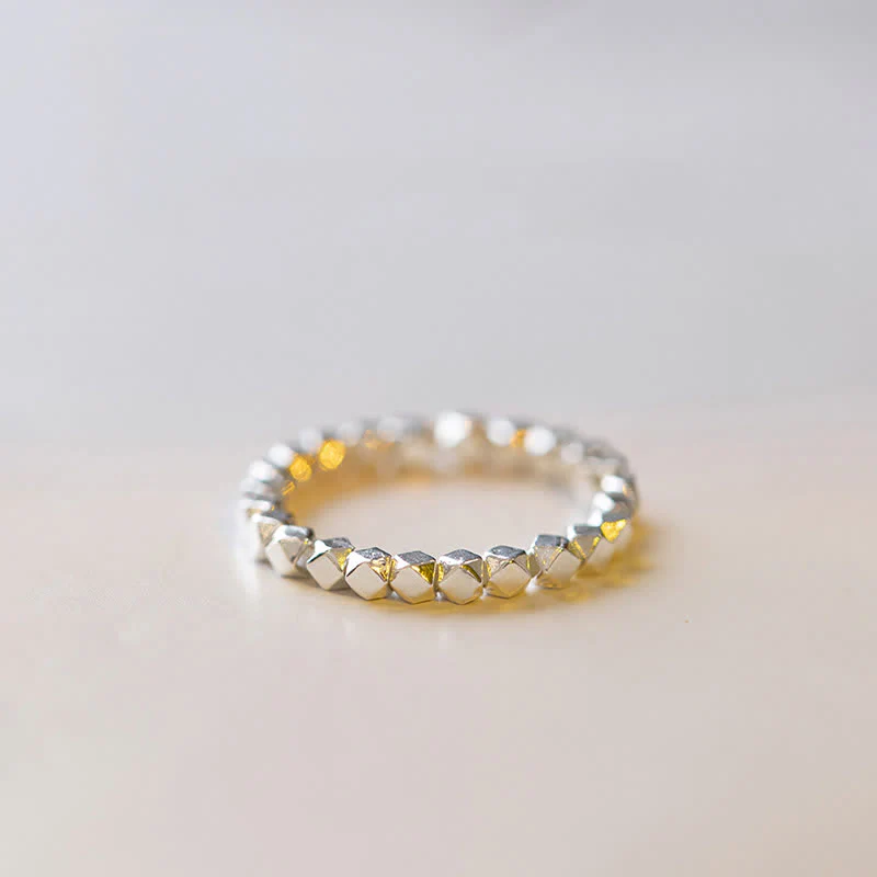 Buddha Stones 925 Sterling Silver Beaded Blessing Ring