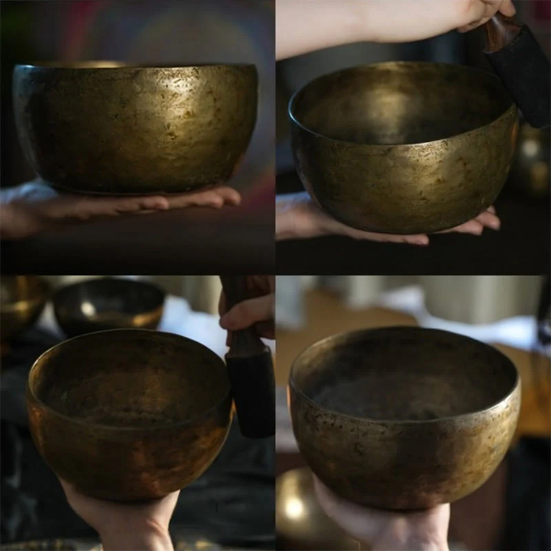 Buddha Stones Handmade Nepal Singing Bowl Simple Pattern for Healing and Meditation Sound Bowl Set