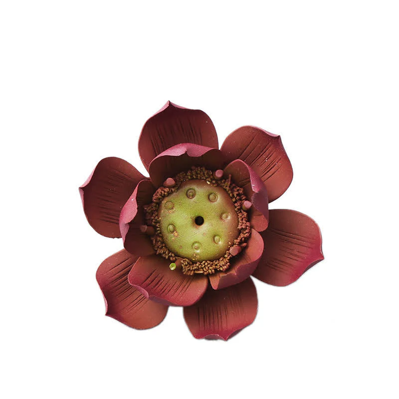 Buddha Stones Tibetan Lotus Positive Peace Incense Burner Decoration