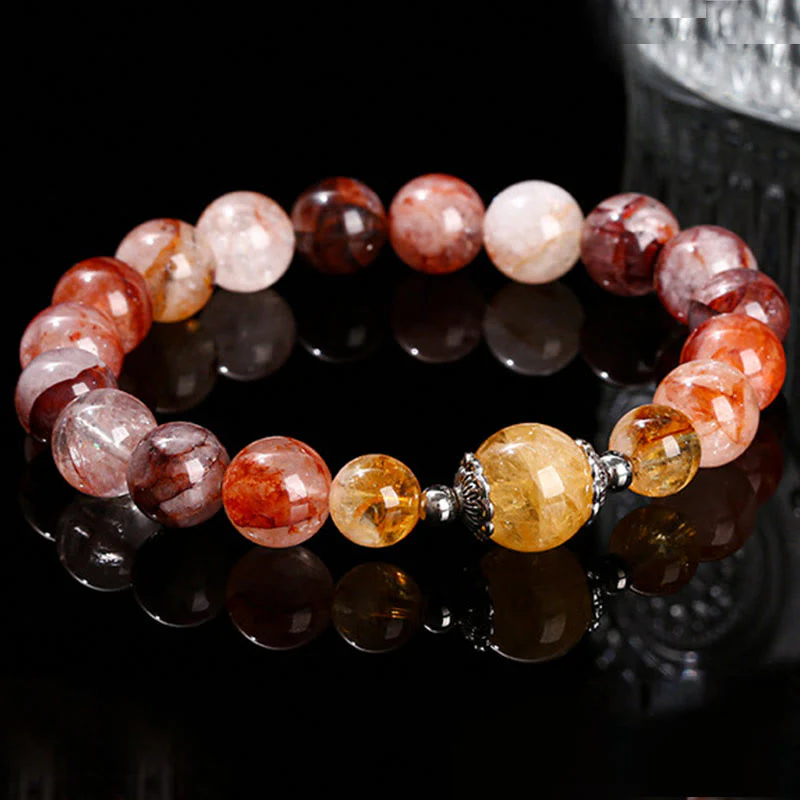 Buddha Stones Natural Red Hematoid Quartz Beads Balance Bracelet