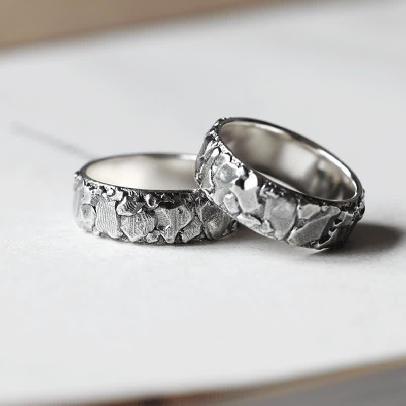 Buddha Stones Rock Pattern Luck Blessing Copper Ring