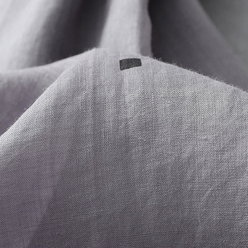 Buddha Stones Summer Casual Polka Dot Pattern Design Cotton Linen Women's Wide Leg Pants With Pockets