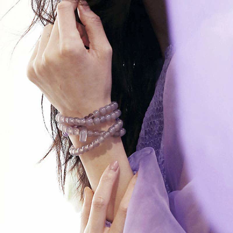 Buddha Stones Natural Amethyst Crystal Meditation Healing Bracelet