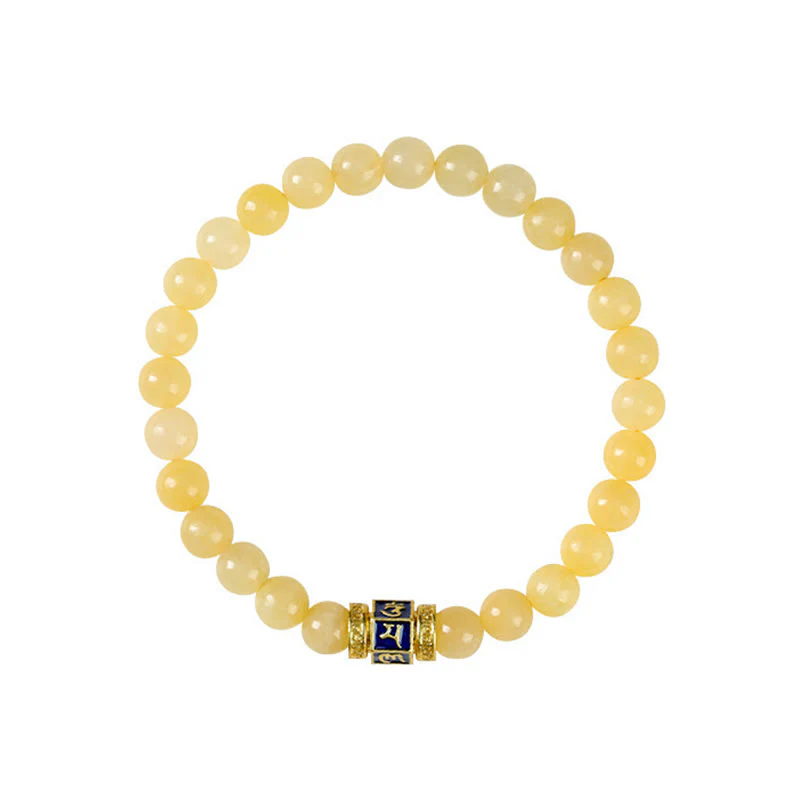 Buddha Stones Topaz Beads Om Mani Padme Hum Fortune Bracelet