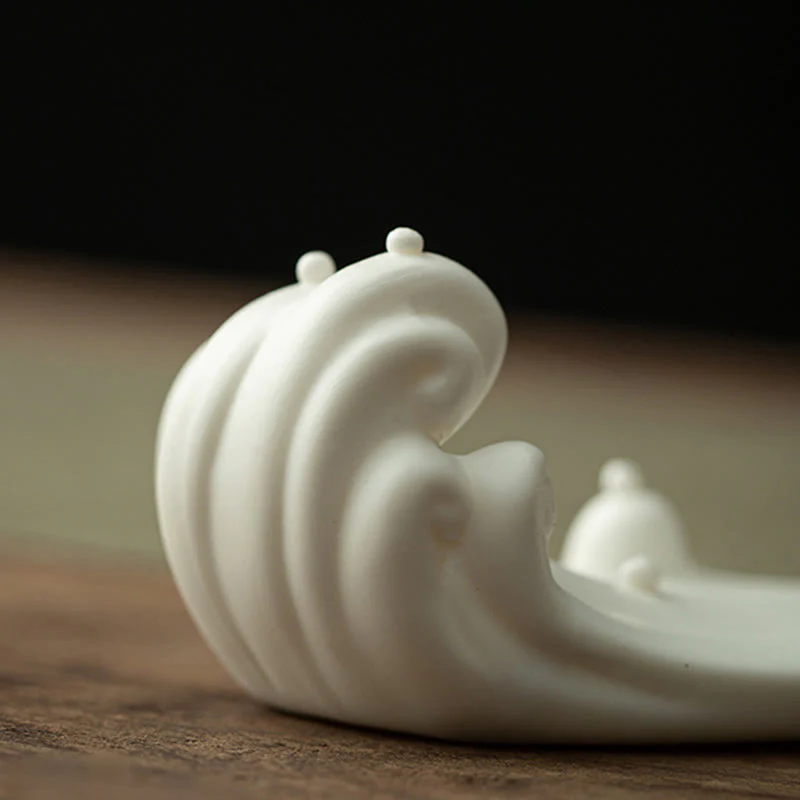 Buddha Stones Buddha Monk Ceramic Sea Wave Mountain Blessing Incense Burner Decoration