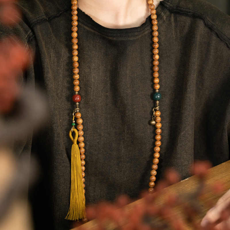 Buddha Stones 108 Mala Beads Bodhi Seed Wisdom Peace Tassel Bracelet