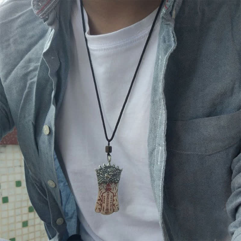 Buddha Stones FengShui Bagua PiXiu Cinnabar Balance Necklace Pendant