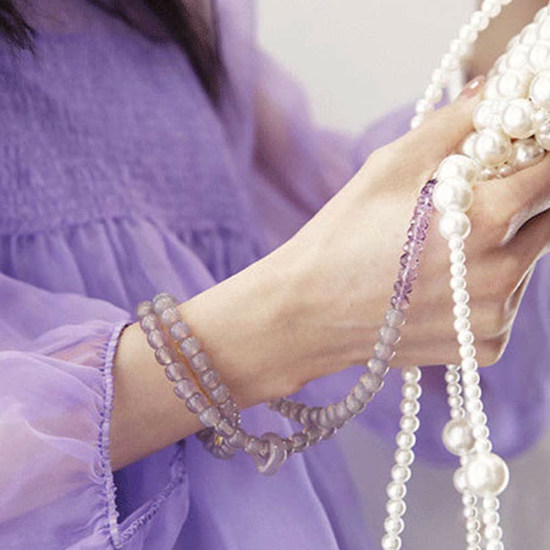 Buddha Stones Natural Amethyst Crystal Meditation Healing Bracelet