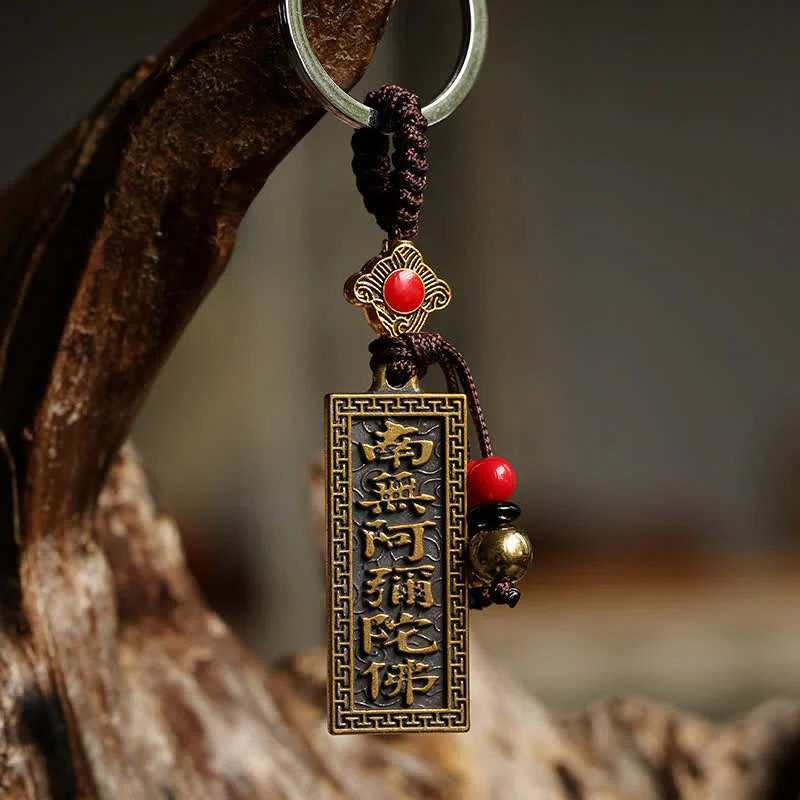 Buddha Stones Namo Amitabha Peace Blessing Keychain