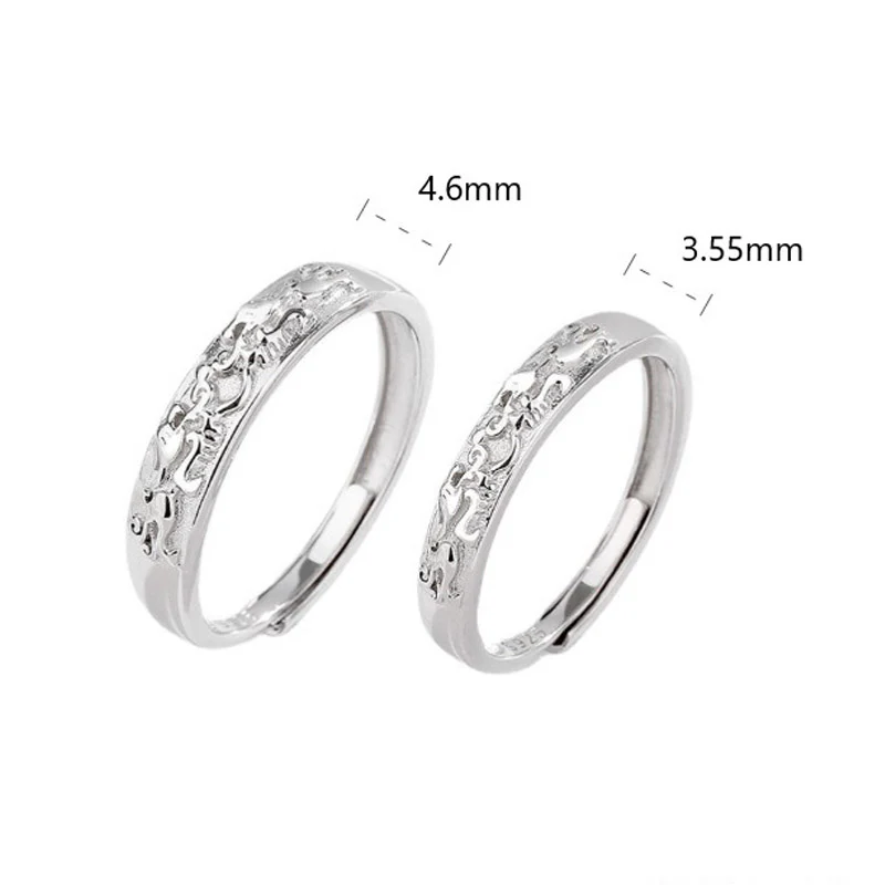 Buddha Stones 925 Sterling Silver PiXiu Balance Adjustable Couple Ring