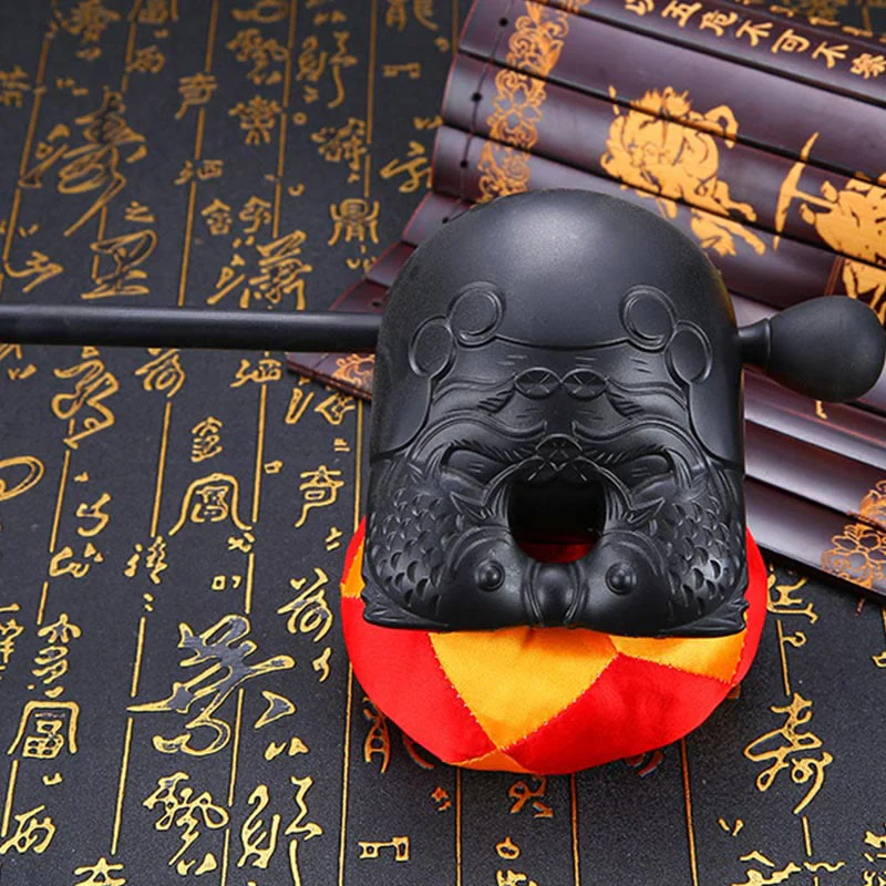 Buddha Stones Koi Fish Pattern Mindfulness Buddhist Temple Mokugyo Wooden Fish Drum