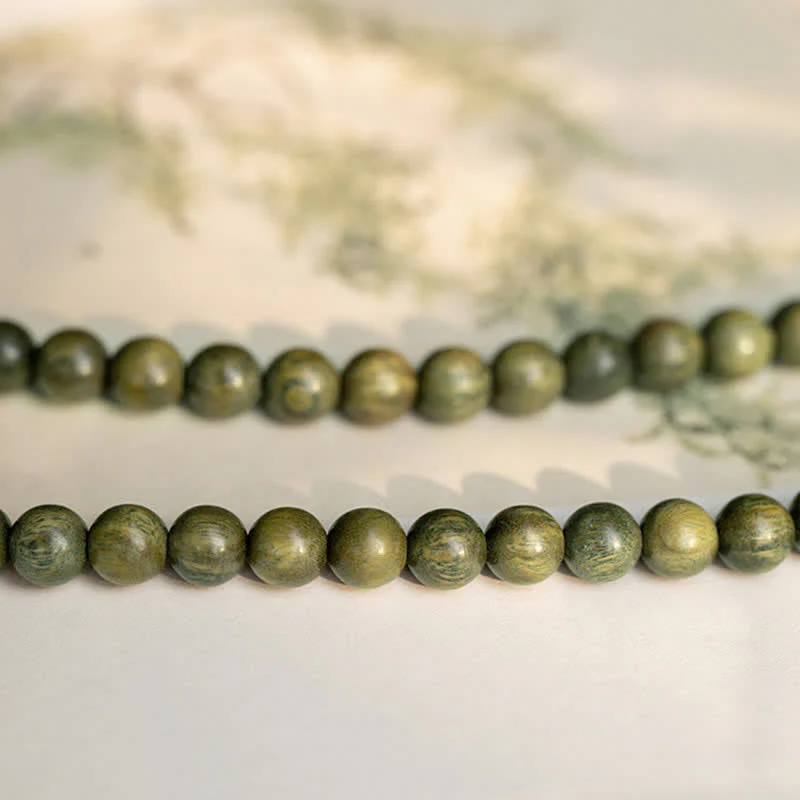 Buddha Stones Green Sandalwood Positive Peace Bracelet