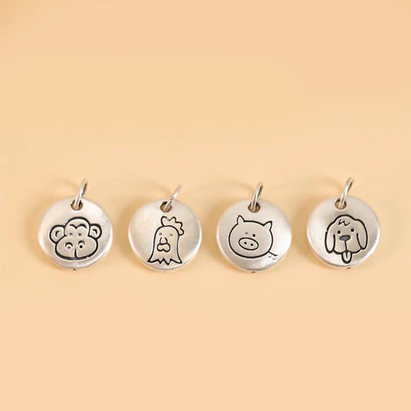 Buddha Stones Handmade 999 Sterling Silver Year of the Dragon Cute Chinese Zodiac Luck Braided Bracelet