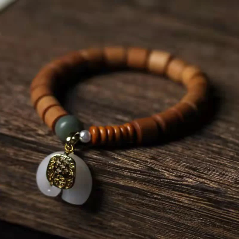 Buddha Stones Sandalwood Jade Elephant Protection Bracelet