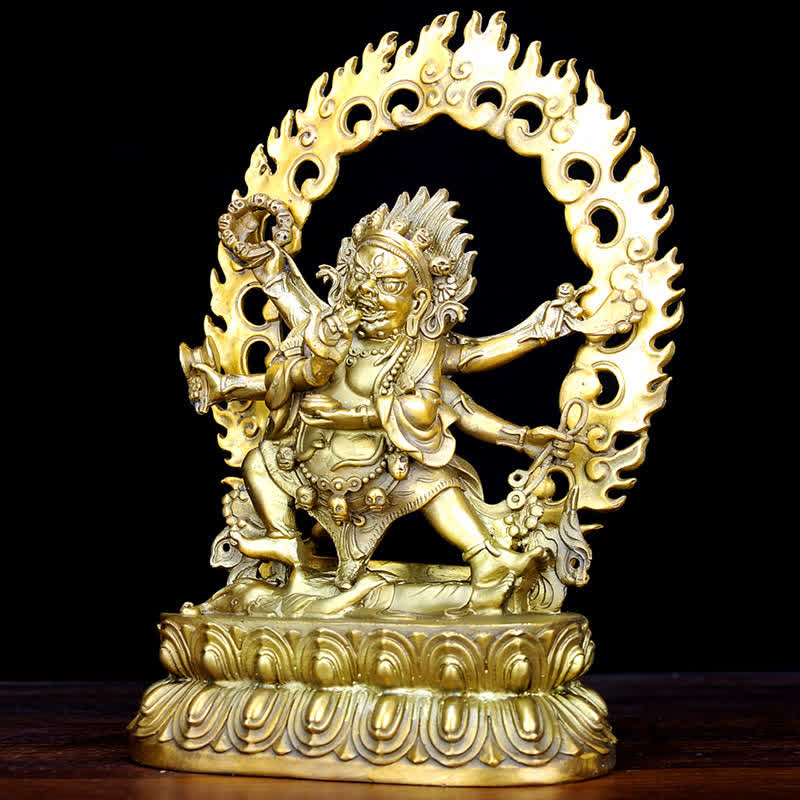 Buddha Stones Tibet Mahakala Bodhisattva Figurine Compassion Copper Statue Decoration