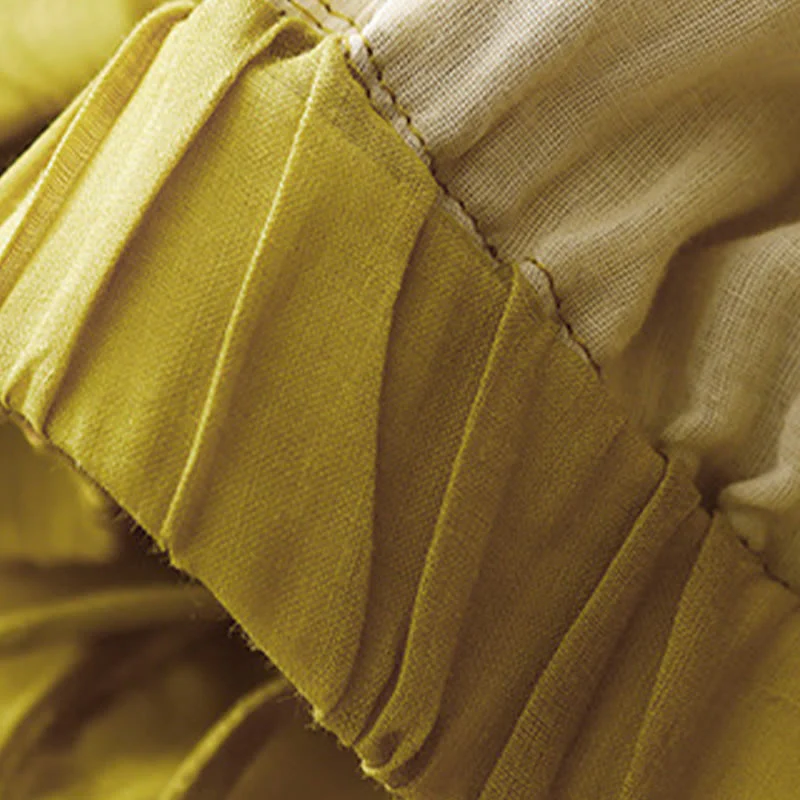 Buddha Stones Simple Design Drawstring Linen Women's Wide Leg Pants With Pockets