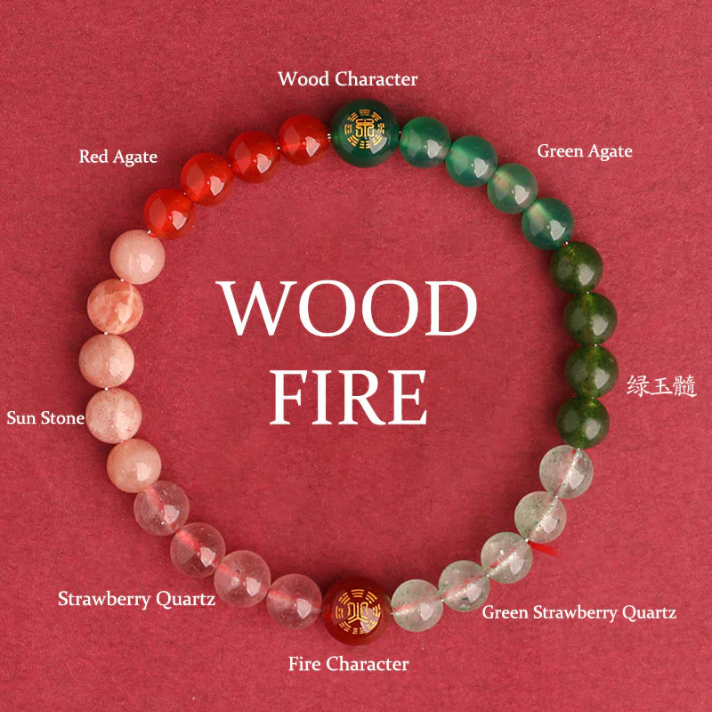 Buddha Stones Five Elements Various Agate Crystal Black Onyx Green Chalcedony Aquamarine Wisdom Bracelet