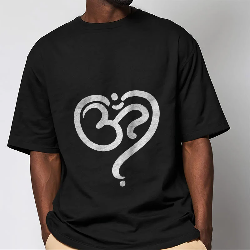 Buddha Stones Love Heart OM Symbol Design Tee T-shirt