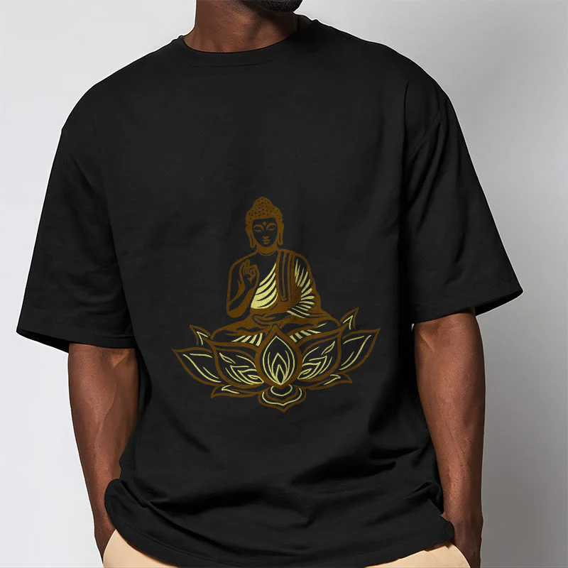 Buddha Stones Buddha Meditating In The Lotus Tee T-shirt