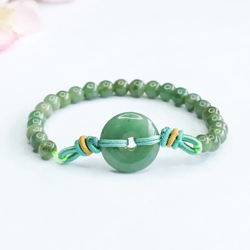 Buddha Stones Jade Beads Peace Buckle Prosperity Bracelet