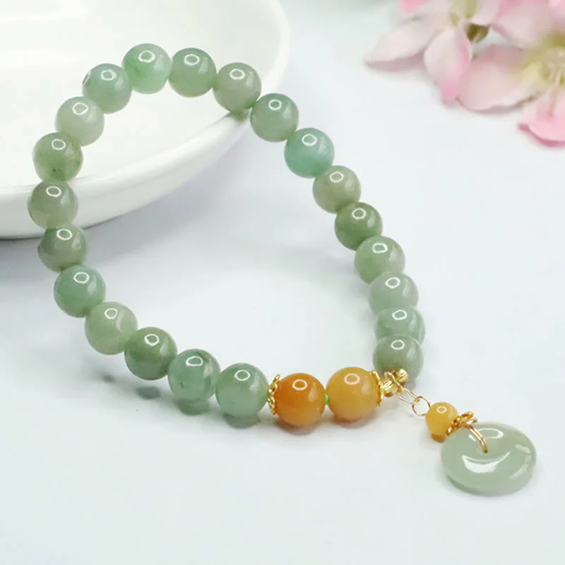 Buddha Stones Jade Beads Peace Buckle Prosperity Abundance Bracelet