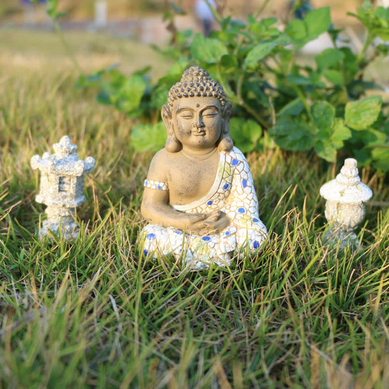 Buddha Stones Meditating Zen Buddha Serenity Resin Statue Figurine Home Decoration