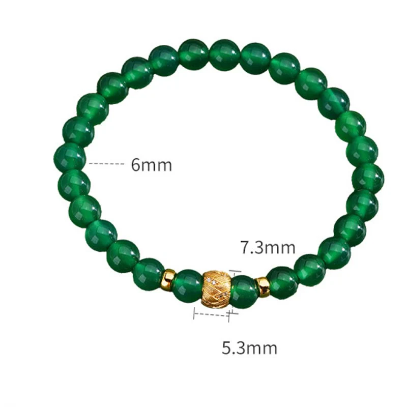 Buddha Stones Green Agate Beads Support Bracelet