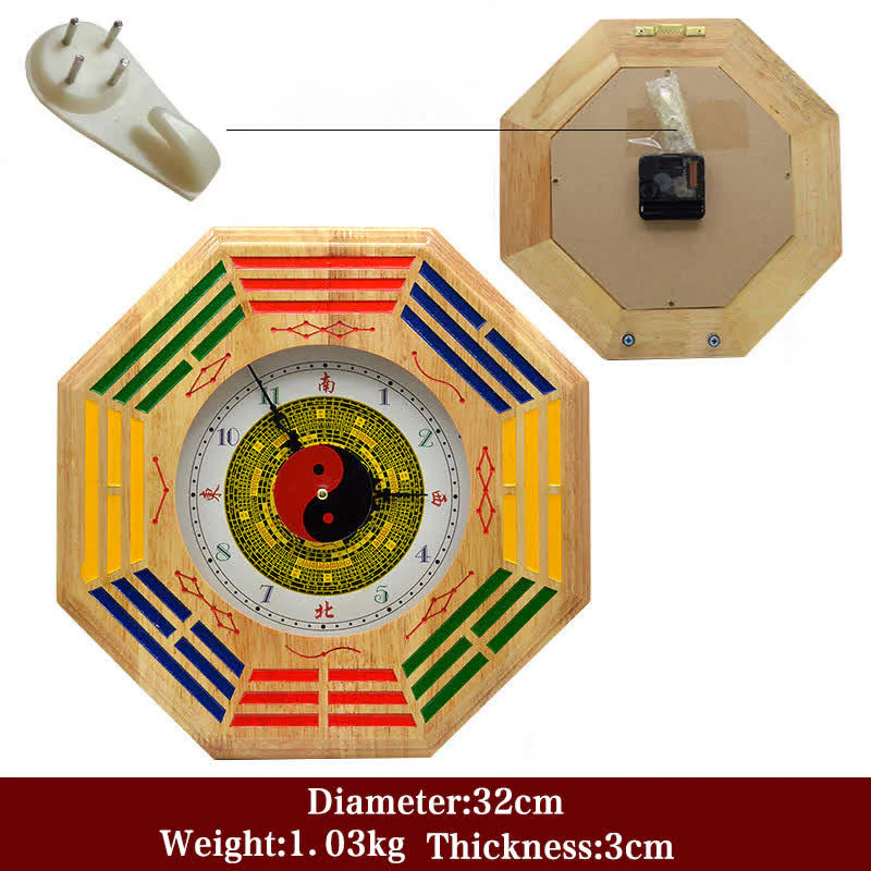 Buddha Stones Feng Shui Bagua Map Balance Energy Map Wall Clock