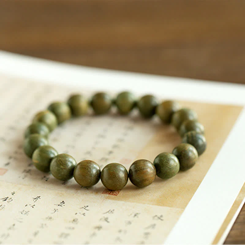 Buddha Stones Tibetan Green Sandalwood Soothing Cure Bracelet