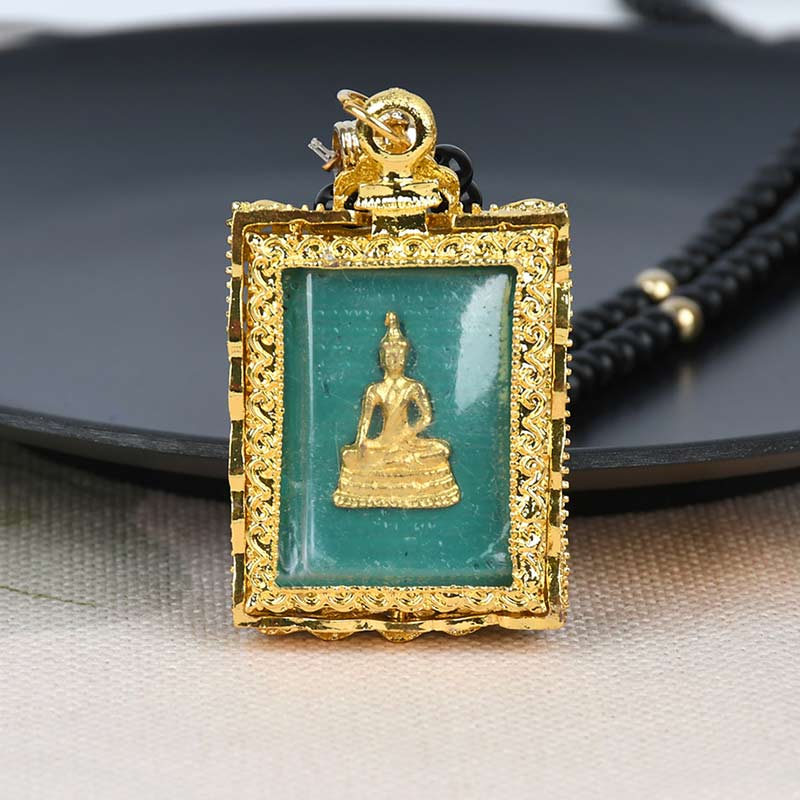 Obsidian Buddha Serenity Pendant Necklace (Extra 30% Off | USE CODE: FS30)