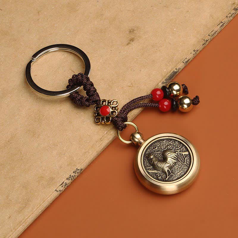 Buddha Stones 12 Chinese Zodiac Blessing Wealth Fortune Keychain