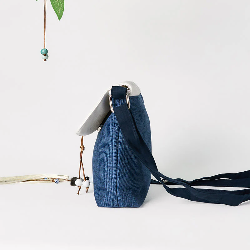 Buddha Stones Handmade Embroidered Large Capacity Polyester Canvas Backpack