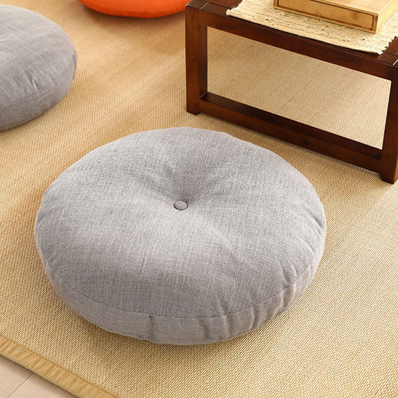 Buddha Stones Lotus Simple Pattern Linen Meditation Seat Cushion Home Living Room Decoration