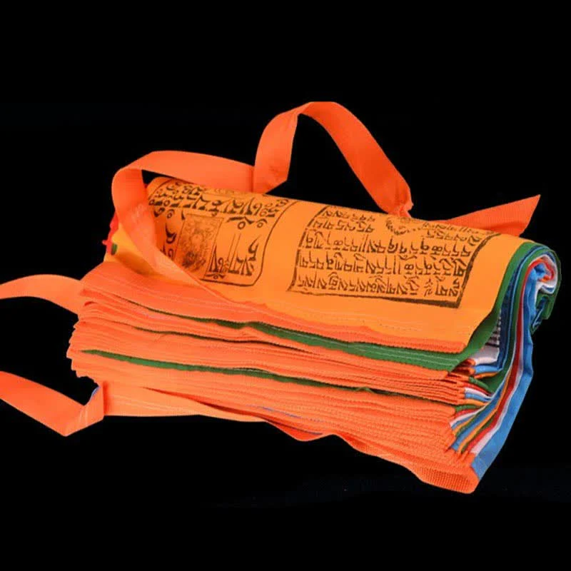 Buddha Stones Tibetan 5 Colors Windhorse Scriptures Auspicious Outdoor Prayer Flag