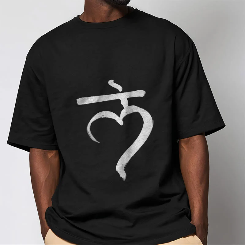 Buddha Stones Casual Lam Mantra Sanskrit Cotton Tee T-shirt