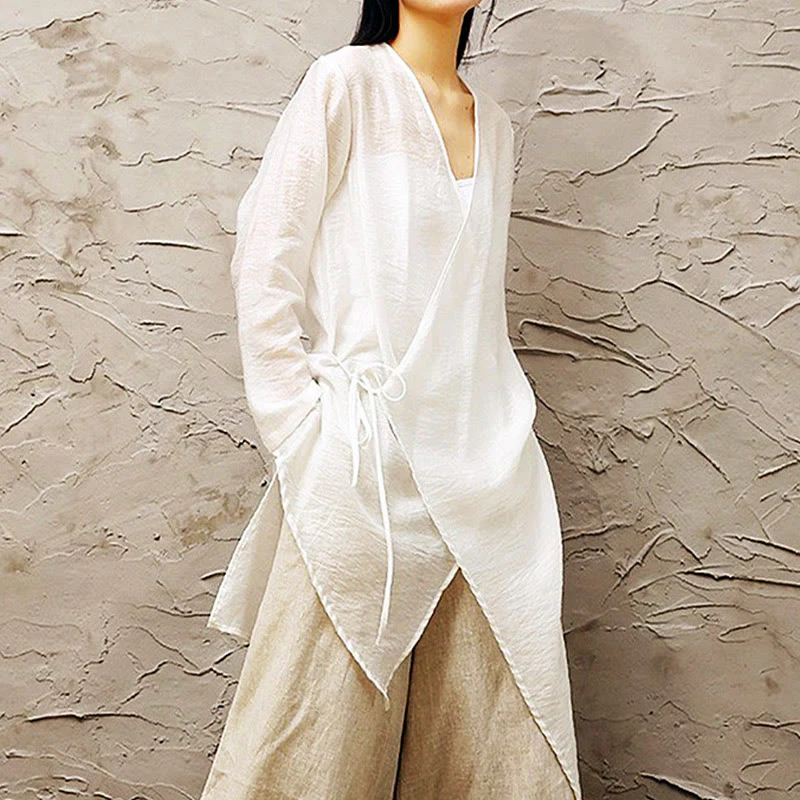 Buddha Stones Simple White Beige Pattern Meditation Spiritual Zen Practice Yoga Clothing Women's Clothes