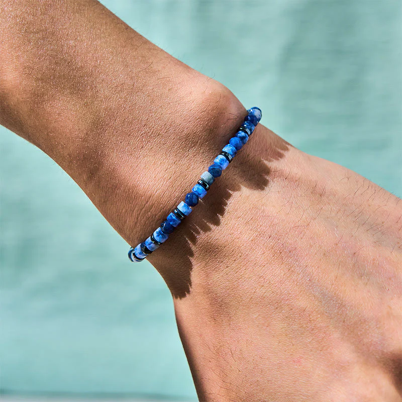 Buddha Stone Sodalite Hematite Blue Aventurine Intuition Bracelet