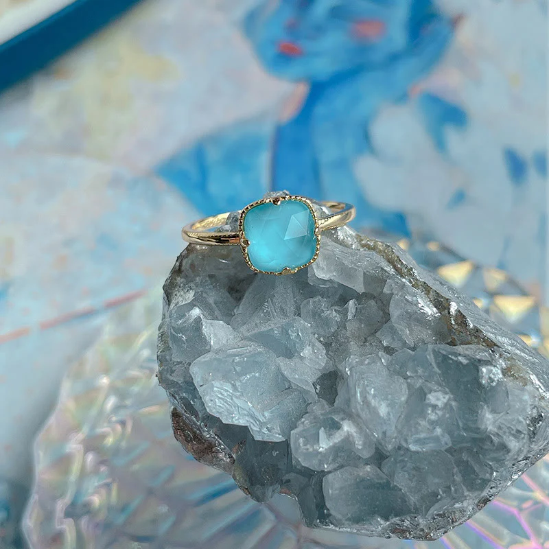 Buddha Stones 925 Sterling Silver Plated Gold Turquoise Protection Ring Earrings Necklace Pendant Set