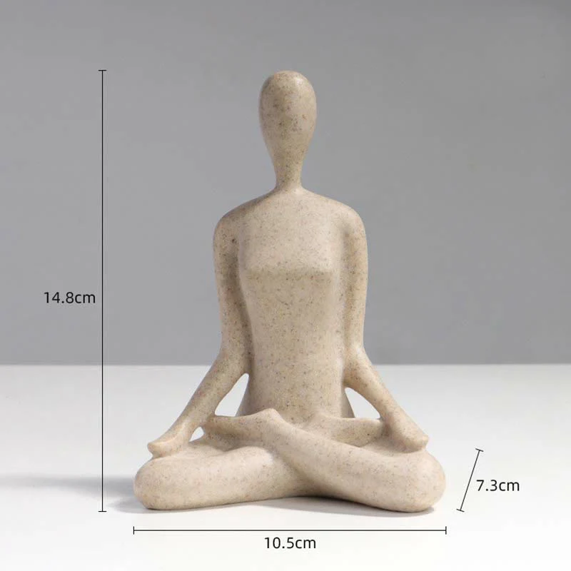 Buddha Stones Abstract Yoga Meditating Exercise Resin Spiritual Figurine Sculpture Desk Decoration