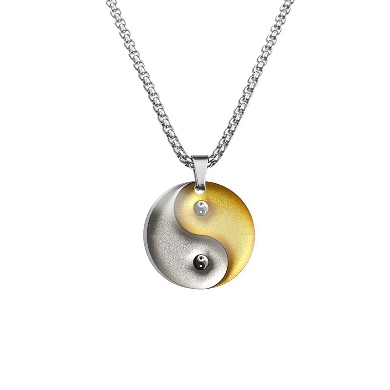 Yin Yang Koi Fish Dragon Titanium Steel Harmony Necklace Pendant (Extra 40% Off | USE CODE: FS40)