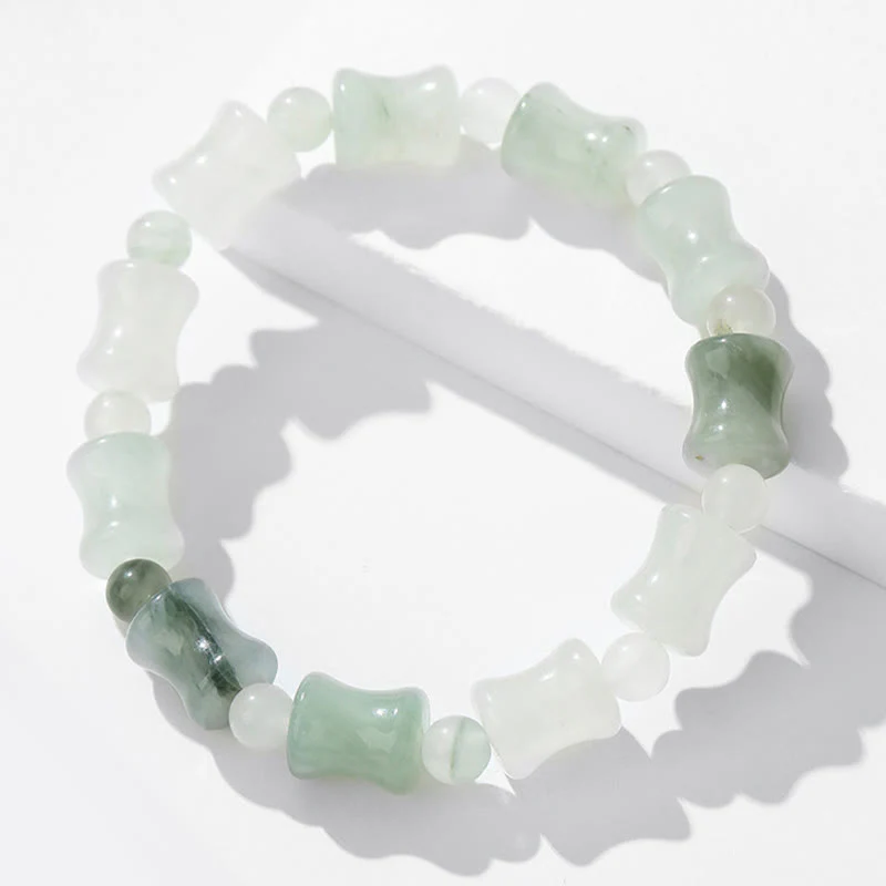 Buddha Stones Jade Coconut Shell Bamboo Pattern Abundance Luck Bracelet
