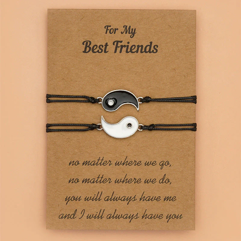 Buddha Stones 2pcs Yin Yang Hematite Couple Bracelet