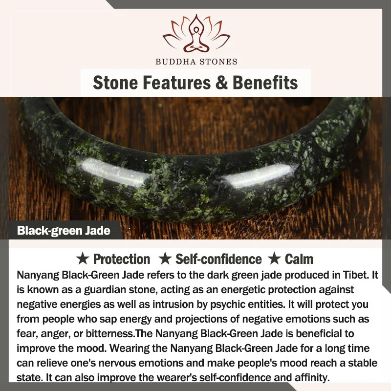 Buddha Stones Tibetan Nanyang Black-Green Jade PiXiu Peace Buckle Protection Necklace Pendant