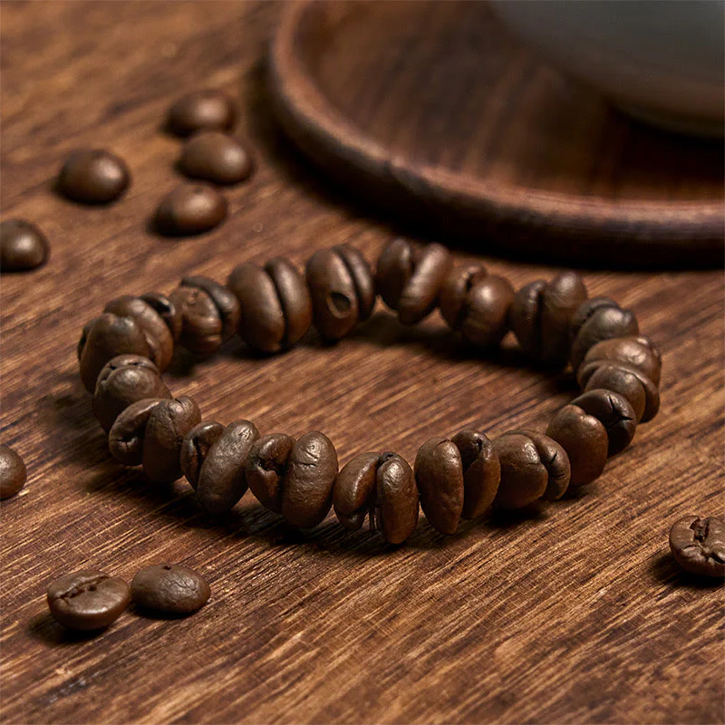 Buddha Stones Handmade Natural Coffee Beans Bracelet