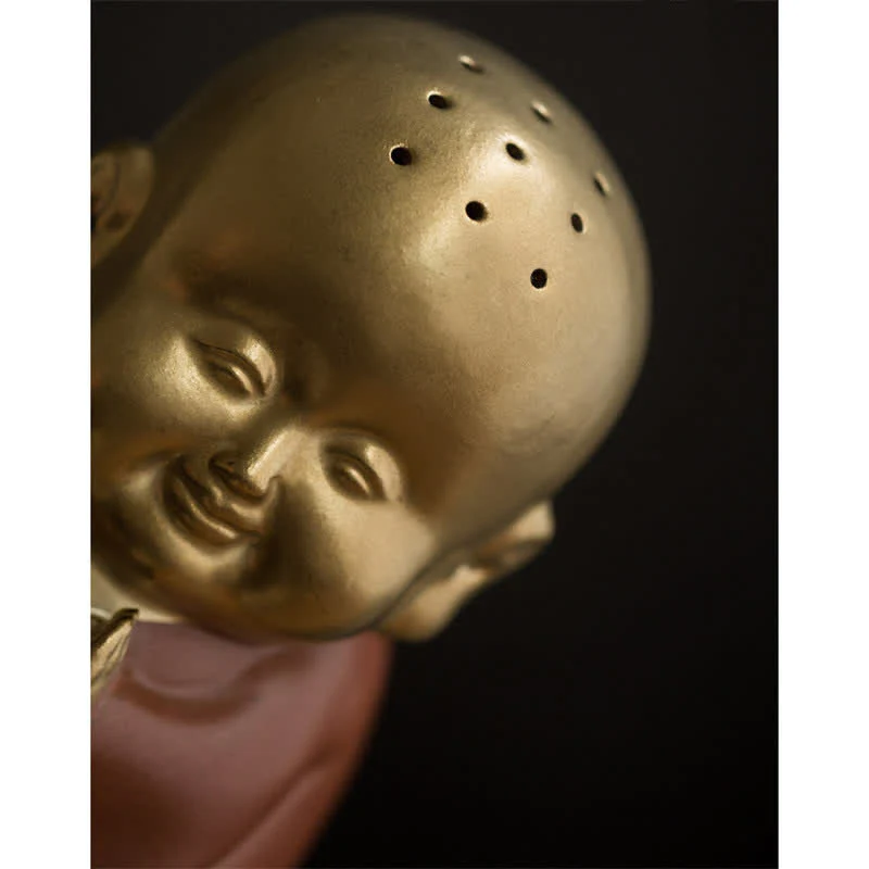 Buddha Stones Little Buddha Laughing Buddha Ceramic Healing Incense Burner