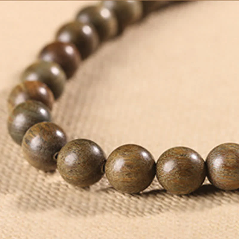 Buddha Stones Tibetan Green Sandalwood Crystal Soothing Peace Bracelet