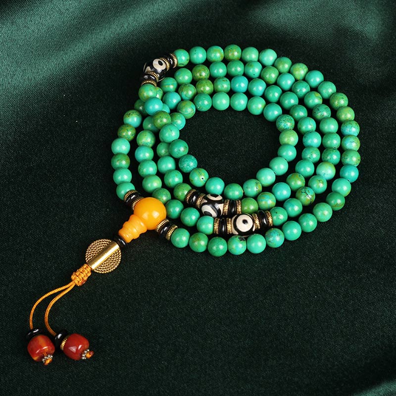 Buddha Stones Tibetan Turquoise Mala Balance Necklace Bracelet