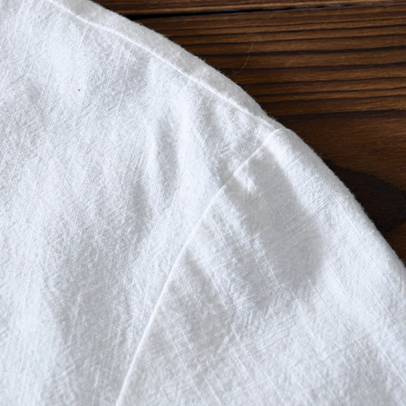 Buddha Stones Frog-Button Chinese Tang Suit Cotton Linen Men Jacket Shirt With Pockets